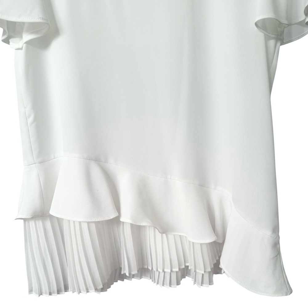Zara Flowy Pleated Ruffled Top NWOT - Picture 4 of 7